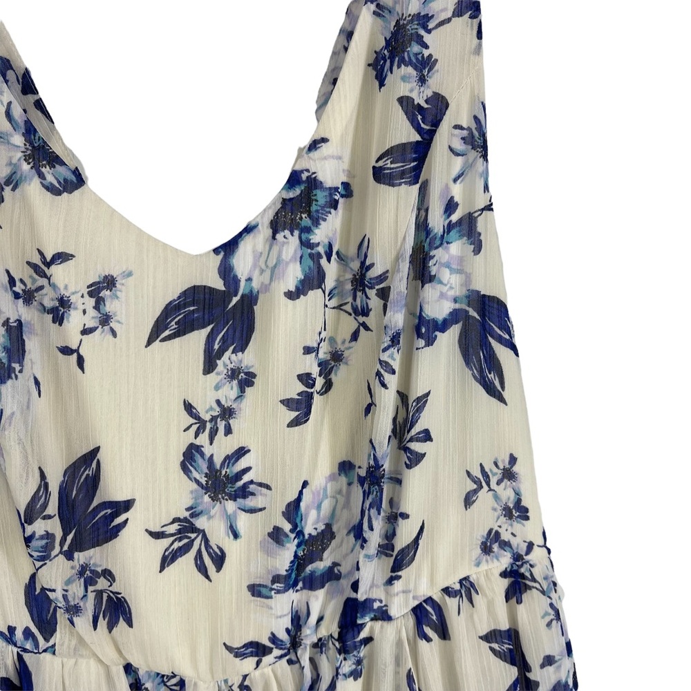 torrid White Dress with Blue Floral Print - Picture 7 of 9